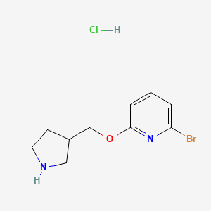 molecular formula C10H14BrClN2O B1526314 2-Bromo-6-(3-pyrrolidinylmethoxy)pyridine hydrochloride CAS No. 1220020-45-0