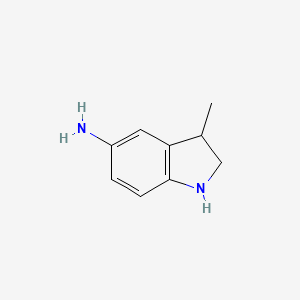 molecular formula C9H12N2 B15263153 3-Methyl-2,3-dihydro-1H-indol-5-amine 