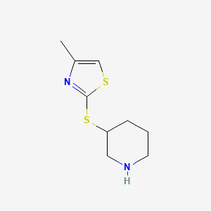 molecular formula C9H14N2S2 B15263186 3-[(4-Methyl-1,3-thiazol-2-yl)sulfanyl]piperidine 