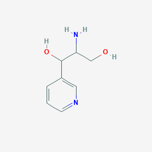 molecular formula C8H12N2O2 B15263193 2-Amino-1-(pyridin-3-yl)propane-1,3-diol 