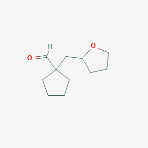 1-[(Oxolan-2-yl)methyl]cyclopentane-1-carbaldehyde