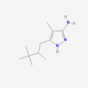 molecular formula C11H21N3 B15263268 4-methyl-3-(2,3,3-trimethylbutyl)-1H-pyrazol-5-amine 