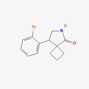 molecular formula C13H14BrNO B15263273 8-(2-Bromophenyl)-6-azaspiro[3.4]octan-5-one 