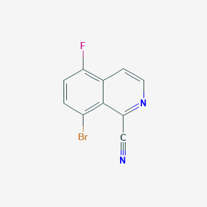 molecular formula C10H4BrFN2 B15263285 8-Bromo-5-fluoroisoquinoline-1-carbonitrile 