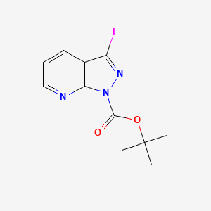 molecular formula C11H12IN3O2 B1526331 tert-Butyl 3-iodo-1H-pyrazolo[3,4-b]pyridine-1-carboxylate CAS No. 920036-34-6