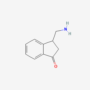 molecular formula C10H11NO B15263387 3-(Aminomethyl)-2,3-dihydro-1H-inden-1-one 