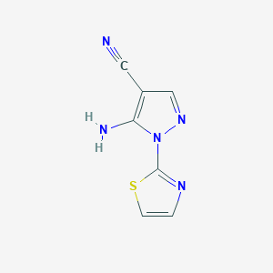molecular formula C7H5N5S B1526341 5-amino-1-(1,3-thiazol-2-yl)-1H-pyrazole-4-carbonitrile CAS No. 650638-01-0