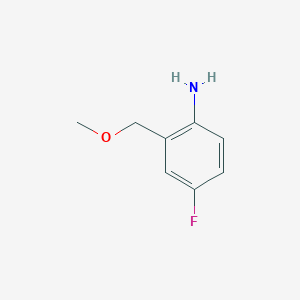 molecular formula C8H10FNO B15263423 4-Fluoro-2-(methoxymethyl)aniline 