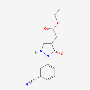 Ethyl 2-[2-(3-cyanophenyl)-3-oxo-2,3-dihydro-1H-pyrazol-4-yl]acetate