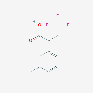 molecular formula C11H11F3O2 B15263493 4,4,4-Trifluoro-2-(m-tolyl)butanoic acid 