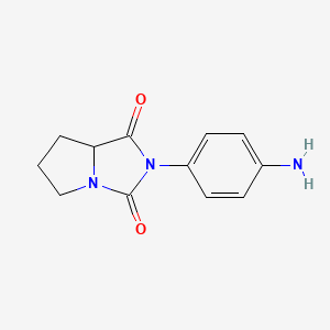 molecular formula C12H13N3O2 B1526350 2-(4-aminophenyl)tetrahydro-1H-pyrrolo[1,2-c]imidazole-1,3(2H)-dione CAS No. 1284540-54-0