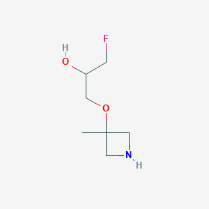 molecular formula C7H14FNO2 B15263510 1-Fluoro-3-[(3-methylazetidin-3-yl)oxy]propan-2-ol 