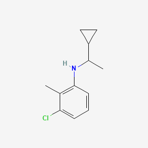 molecular formula C12H16ClN B15263512 3-chloro-N-(1-cyclopropylethyl)-2-methylaniline 