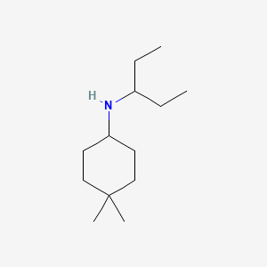 molecular formula C13H27N B15263521 4,4-Dimethyl-N-(pentan-3-yl)cyclohexan-1-amine 