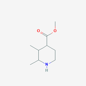 molecular formula C9H17NO2 B15263526 (2R,3R,4R)-Rel-2,3-dimethyl-piperidine-4-carboxylic acid methyl ester 