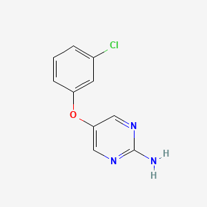 molecular formula C10H8ClN3O B15263536 5-(3-Chlorophenoxy)pyrimidin-2-amine 