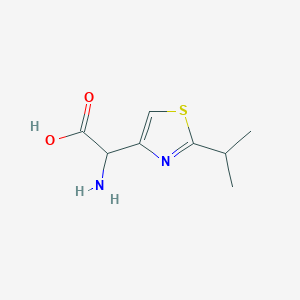 molecular formula C8H12N2O2S B15263547 2-Amino-2-[2-(propan-2-yl)-1,3-thiazol-4-yl]acetic acid 