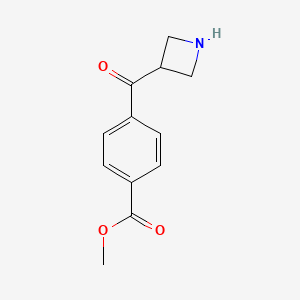 molecular formula C12H13NO3 B15263556 Methyl 4-(azetidine-3-carbonyl)benzoate 