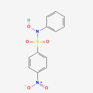 molecular formula C12H10N2O5S B15263595 N-hydroxy-4-nitro-N-phenylbenzene-1-sulfonamide 