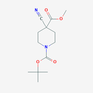 molecular formula C13H20N2O4 B1526362 1-tert-Butyl 4-methyl 4-cyanopiperidine-1,4-dicarboxylate CAS No. 362703-34-2