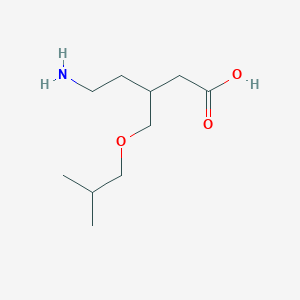 molecular formula C10H21NO3 B15263687 5-Amino-3-[(2-methylpropoxy)methyl]pentanoic acid 