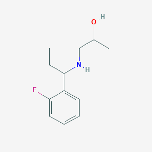 molecular formula C12H18FNO B15263747 1-{[1-(2-Fluorophenyl)propyl]amino}propan-2-ol 