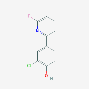 molecular formula C11H7ClFNO B15263754 2-Chloro-4-(6-fluoropyridin-2-yl)phenol 