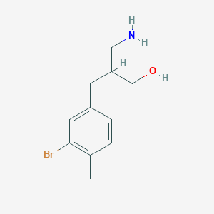 molecular formula C11H16BrNO B15263769 3-Amino-2-[(3-bromo-4-methylphenyl)methyl]propan-1-ol 