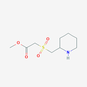 molecular formula C9H17NO4S B15263796 Methyl 2-[(piperidin-2-yl)methanesulfonyl]acetate 