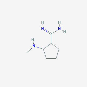 molecular formula C7H15N3 B15263827 2-(Methylamino)cyclopentane-1-carboximidamide 