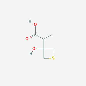 molecular formula C6H10O3S B15263842 2-(3-Hydroxythietan-3-yl)propanoic acid 