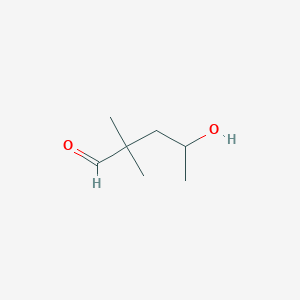 molecular formula C7H14O2 B15263926 4-Hydroxy-2,2-dimethylpentanal 