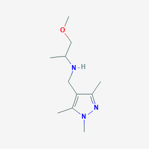 molecular formula C11H21N3O B15263931 (1-Methoxypropan-2-yl)[(trimethyl-1H-pyrazol-4-yl)methyl]amine 