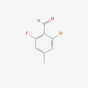 molecular formula C8H6BrFO B1526398 2-溴-6-氟-4-甲基苯甲醛 CAS No. 1370025-54-9