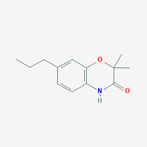 molecular formula C13H17NO2 B15263985 2,2-Dimethyl-7-propyl-3,4-dihydro-2H-1,4-benzoxazin-3-one 