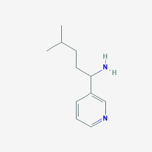 molecular formula C11H18N2 B15263997 4-Methyl-1-(pyridin-3-YL)pentan-1-amine 