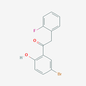 molecular formula C14H10BrFO2 B1526401 1-(5-Bromo-2-hydroxyphenyl)-2-(2-fluorophenyl)ethanone CAS No. 1300581-34-3