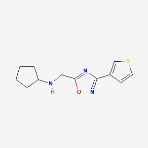 N-{[3-(thiophen-3-yl)-1,2,4-oxadiazol-5-yl]methyl}cyclopentanamine