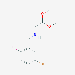 molecular formula C11H15BrFNO2 B1526435 [(5-Bromo-2-fluorophenyl)methyl](2,2-dimethoxyethyl)amine CAS No. 1179608-64-0