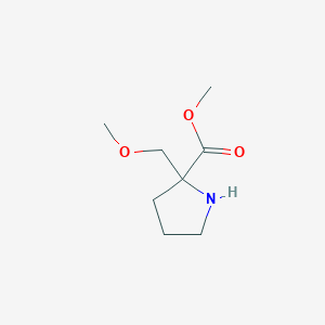 molecular formula C8H15NO3 B15264434 Methyl 2-(methoxymethyl)pyrrolidine-2-carboxylate 