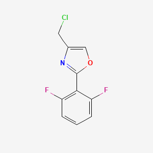 molecular formula C10H6ClF2NO B1526456 4-(Chloromethyl)-2-(2,6-difluorophenyl)-1,3-oxazole CAS No. 1183584-82-8