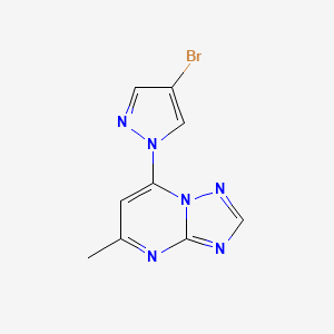 molecular formula C9H7BrN6 B1526457 4-bromo-1-{5-methyl-[1,2,4]triazolo[1,5-a]pyrimidin-7-yl}-1H-pyrazole CAS No. 1183375-09-8