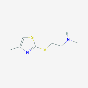 molecular formula C7H12N2S2 B15264662 Methyl((2-[(4-methyl-1,3-thiazol-2-YL)sulfanyl]ethyl))amine 