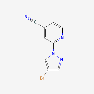 molecular formula C9H5BrN4 B1526471 2-(4-Bromo-1H-pyrazol-1-yl)isonicotinonitrile CAS No. 1183746-57-7