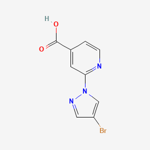 molecular formula C9H6BrN3O2 B1526475 2-(4-bromo-1H-pyrazol-1-yl)isonicotinic acid CAS No. 1179597-85-3