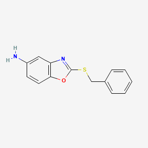 molecular formula C14H12N2OS B1526477 2-(Benzylsulfanyl)-1,3-benzoxazol-5-amine CAS No. 1291356-99-4