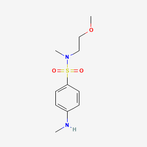 molecular formula C11H18N2O3S B1526480 N-(2-methoxyethyl)-N-methyl-4-(methylamino)benzene-1-sulfonamide CAS No. 1303894-24-7