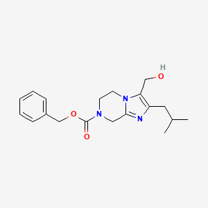 molecular formula C19H25N3O3 B15264833 Benzyl 3-(hydroxymethyl)-2-(2-methylpropyl)-5H,6H,7H,8H-imidazo[1,2-a]pyrazine-7-carboxylate 