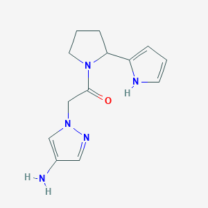 molecular formula C13H17N5O B1526496 2-(4-amino-1H-pyrazol-1-yl)-1-[2-(1H-pyrrol-2-yl)pyrrolidin-1-yl]ethan-1-one CAS No. 1283069-70-4