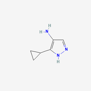 molecular formula C6H9N3 B1526504 3-环丙基-1H-吡唑-4-胺 CAS No. 1247657-03-9